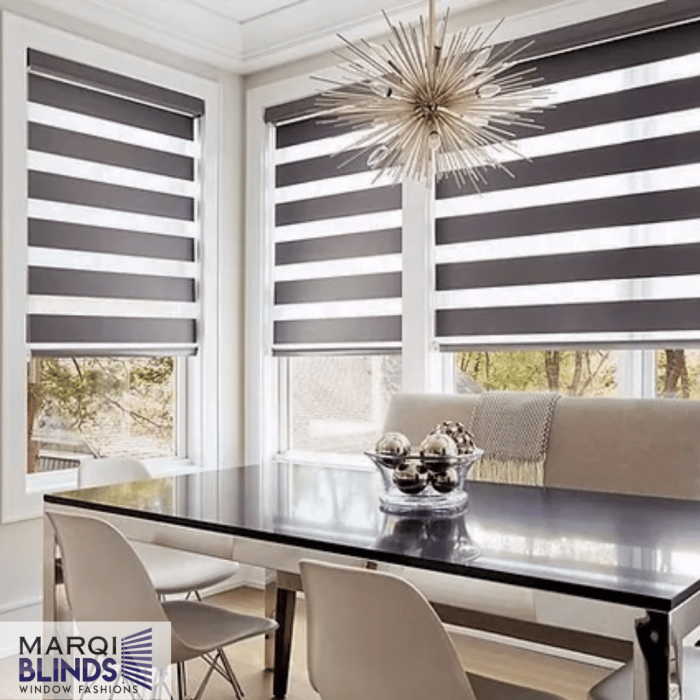 Blend of Style and Functionality with Zebra Shades by MarQi Bilinds